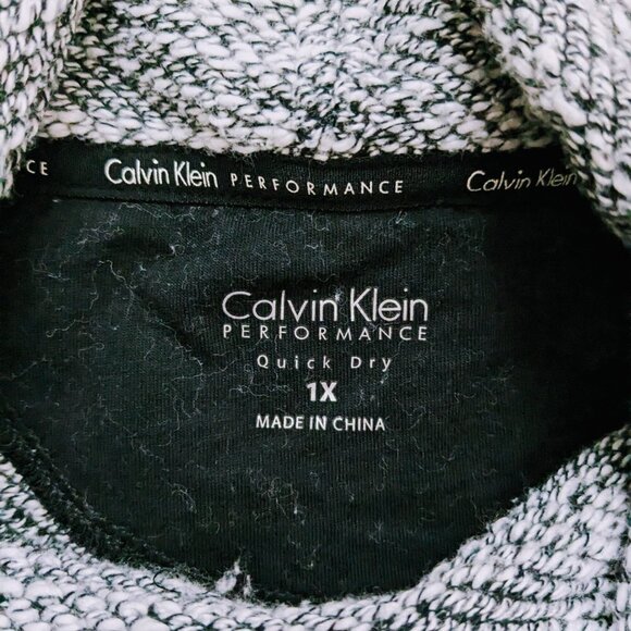 Calvin Klein Performance Quick Dry Cowl Pullover Women's Size 1X Black and White - Picture 4 of 5